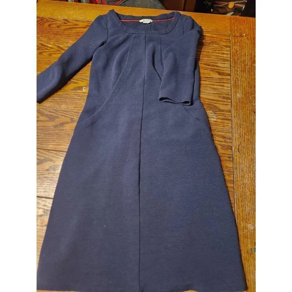 Boden Hannah blue ribbed Jersey Dress sz 4